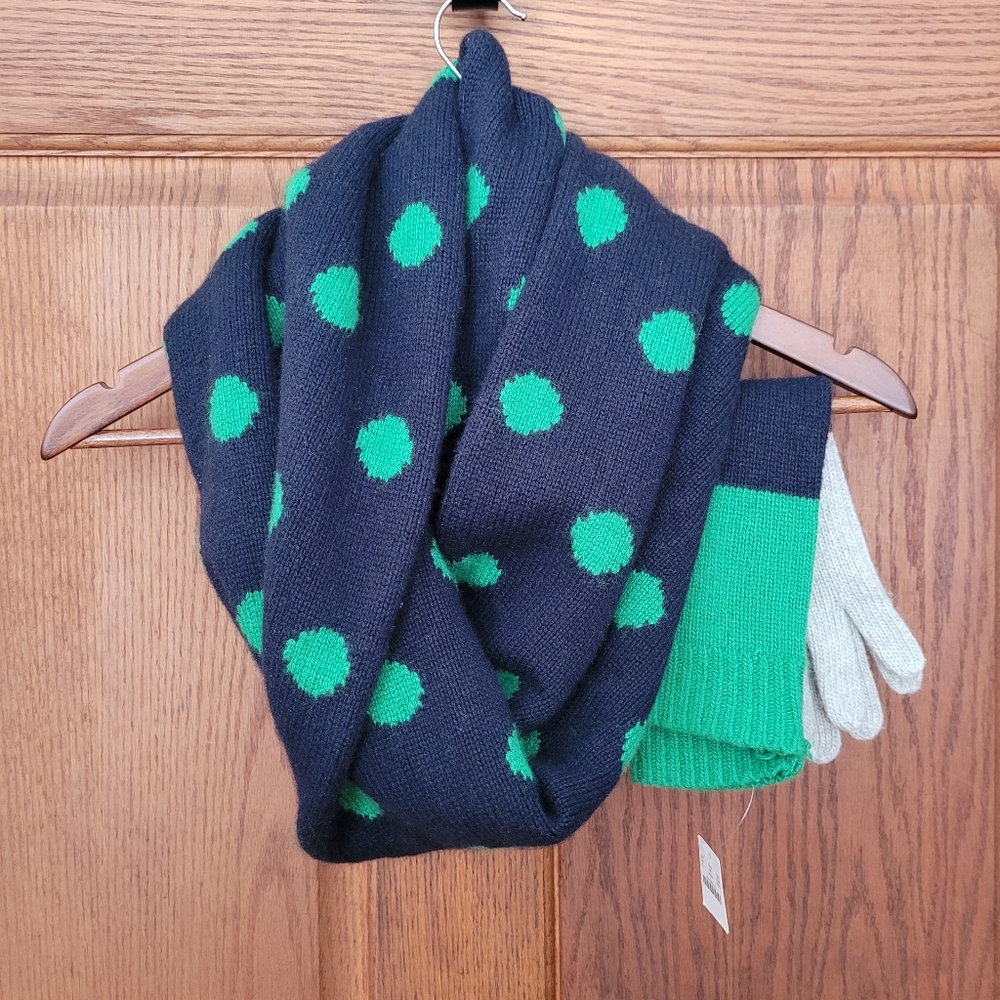 J. Crew infinity scarf & gloves
